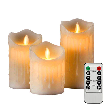 Flickering Flameless Pillar LED Candle with Remote at $32.47 from Truemartin