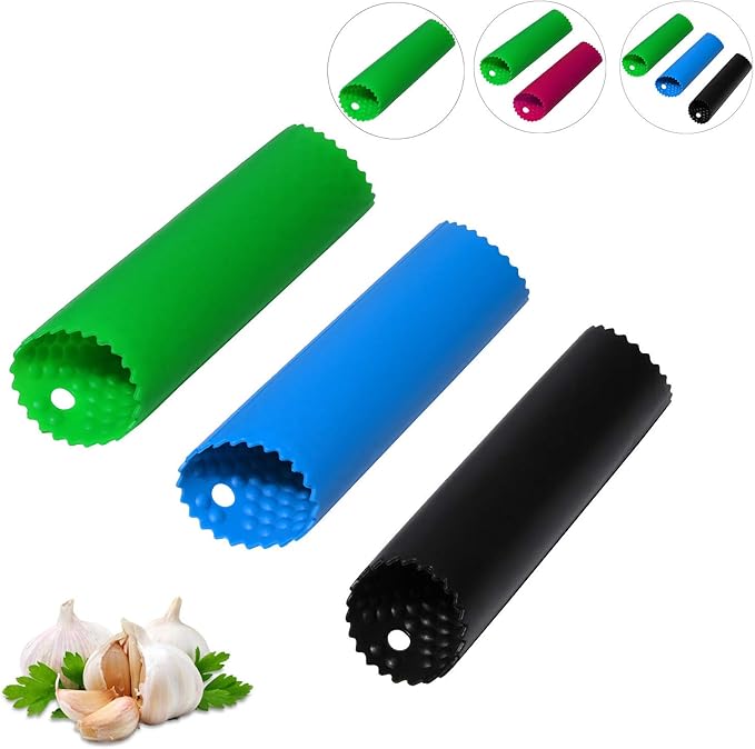 3pc Garlic Peeler Roller Keeper, Easy Quick to Peeled Garlic Cloves at $9.97 only from Truemartin