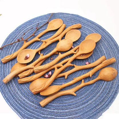 BRANCH SHAPED WOODEN SPOONS at $11.47 only from Truemartin