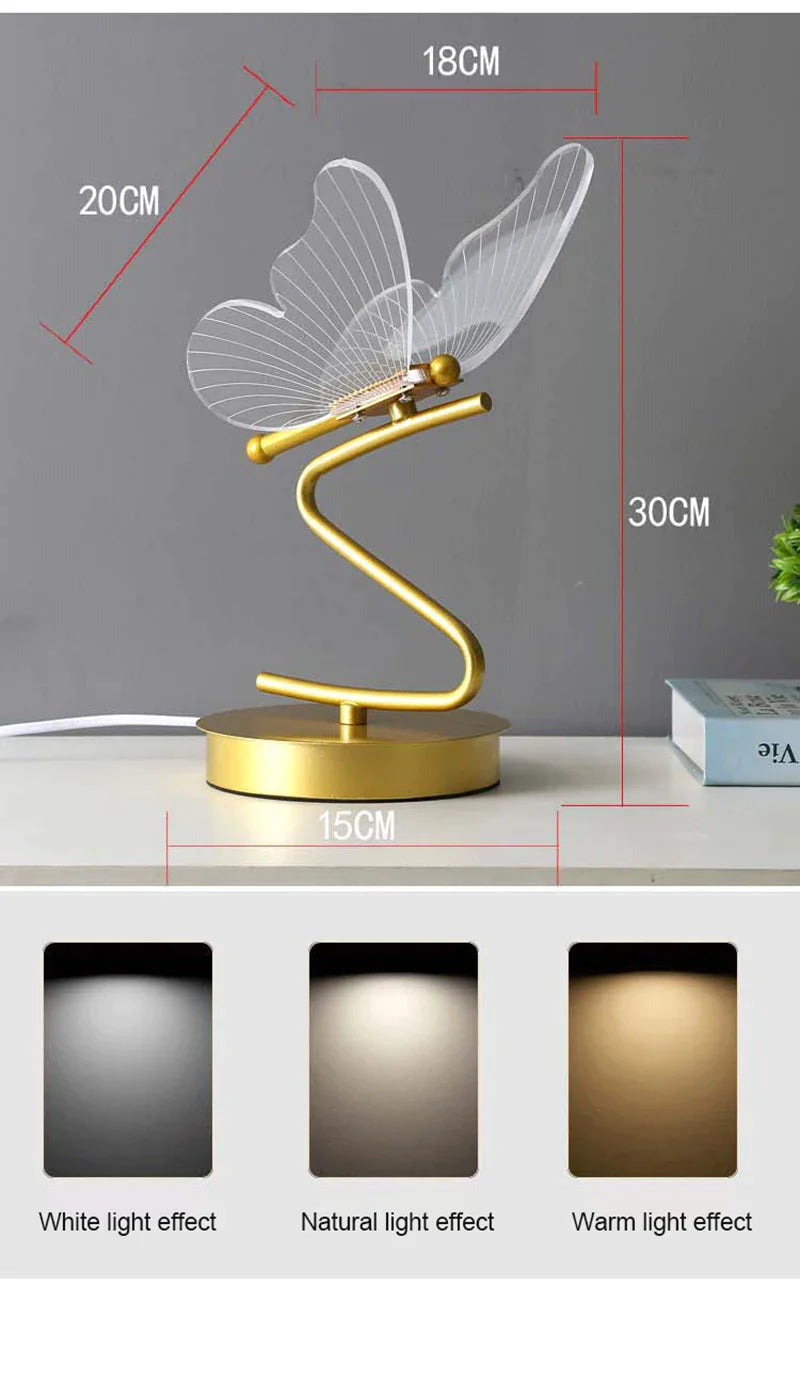 Butterfly Desk Lamp for Bedside Living Room